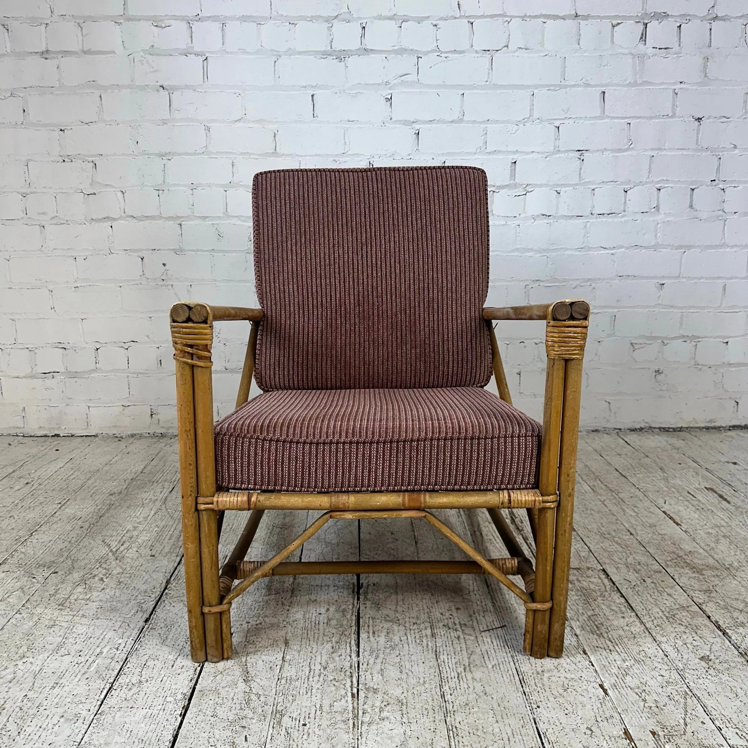 Mid Century Modern Bamboo Lounge Chair