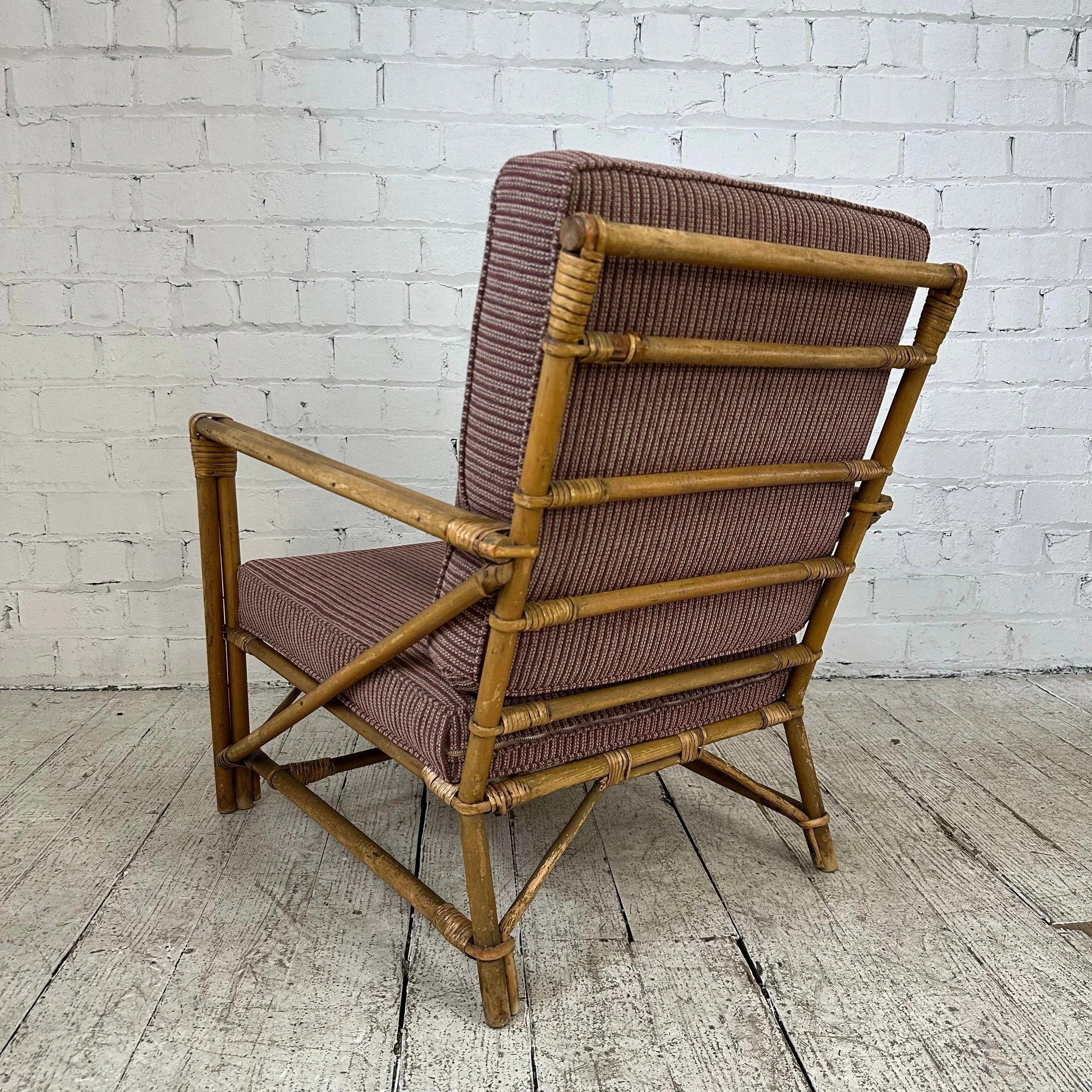 Mid Century Modern Bamboo Lounge Chair