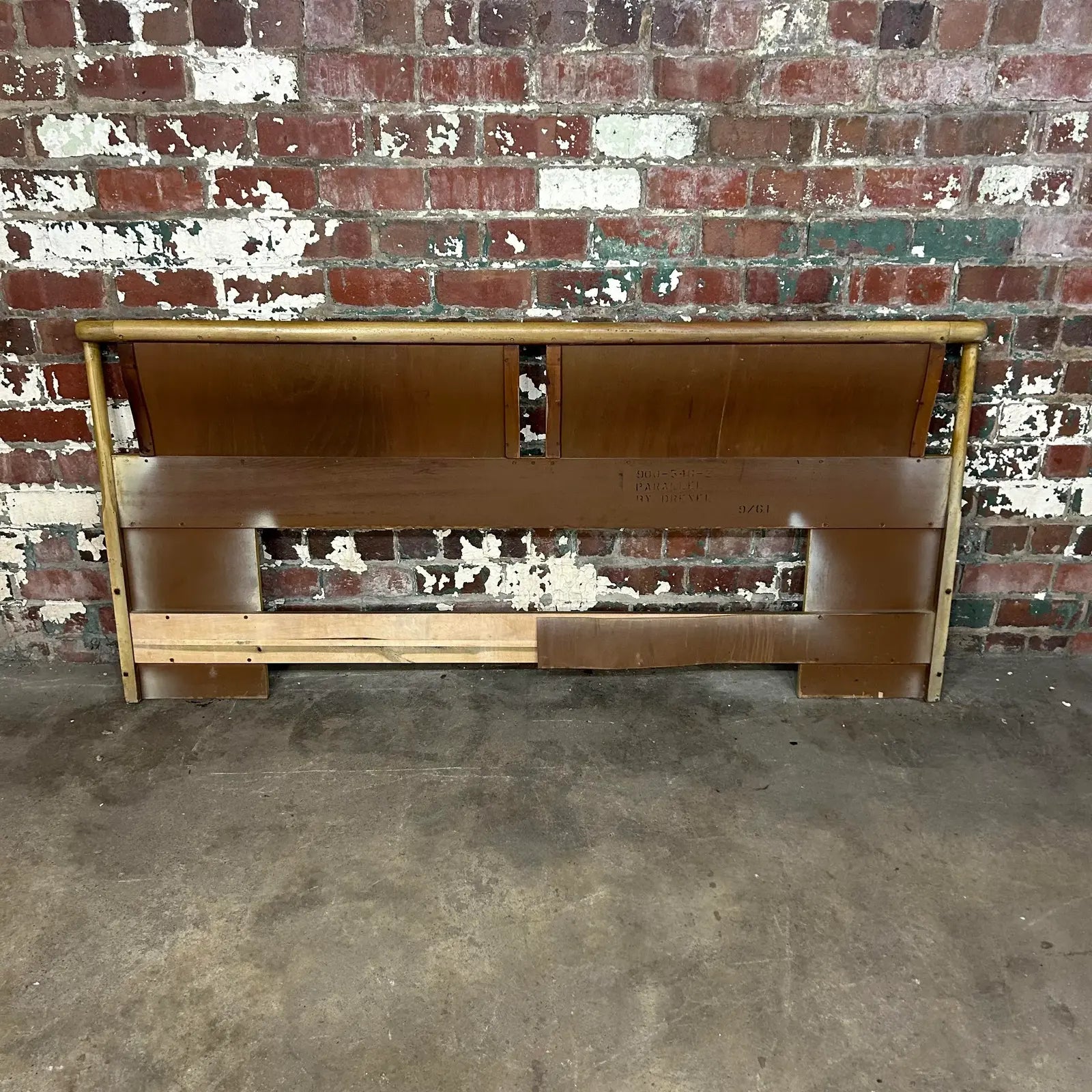 Mid Century Modern Caned King Size Headboard by Drexel Parallel