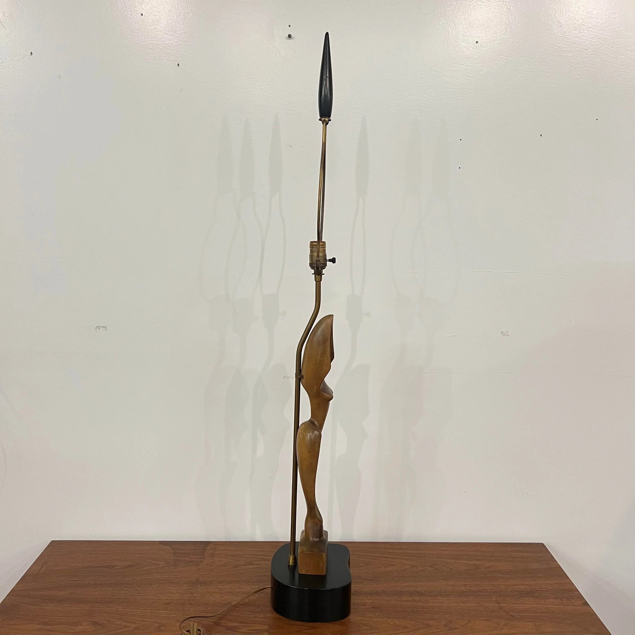 Heifetz Sculptural Wooden Table Lamp