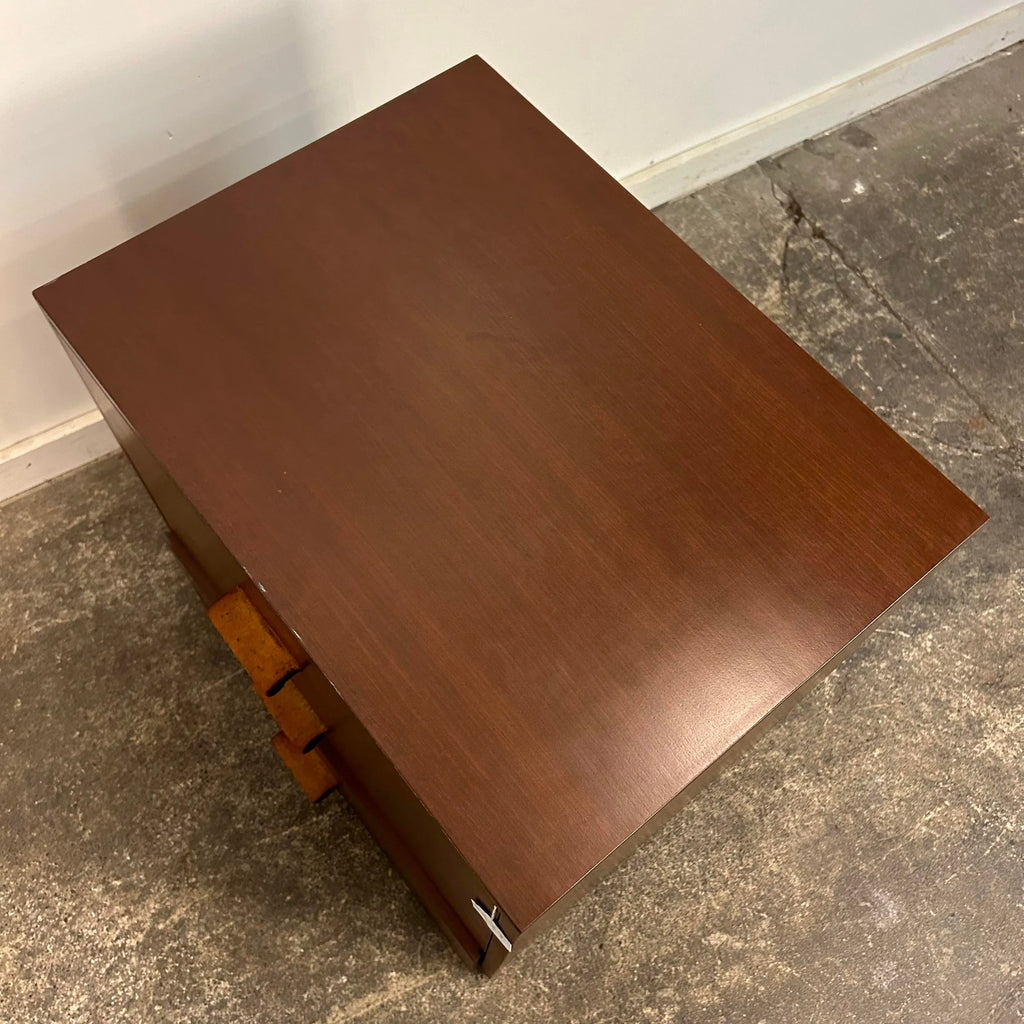 Mid Century Modern Chest of Drawers With Leather Pulls