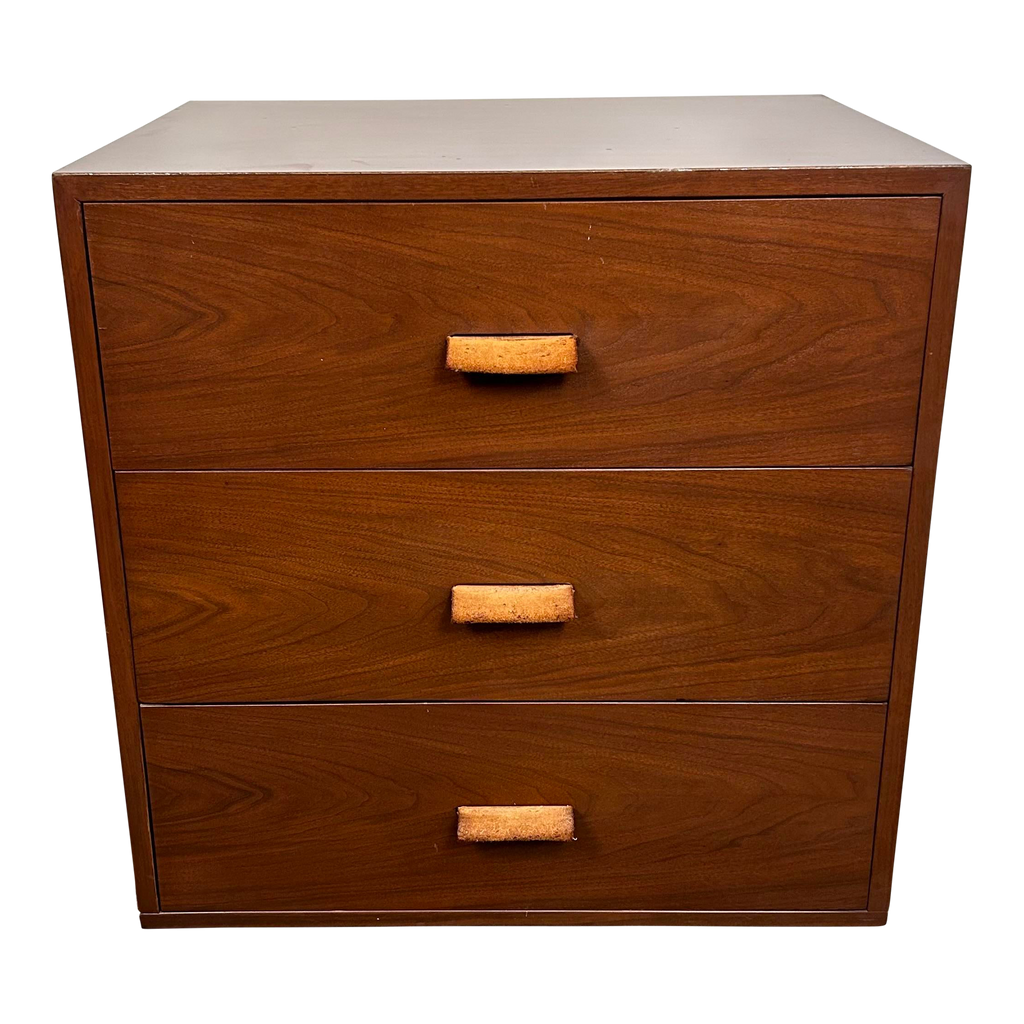 Mid Century Modern Chest of Drawers With Leather Pulls