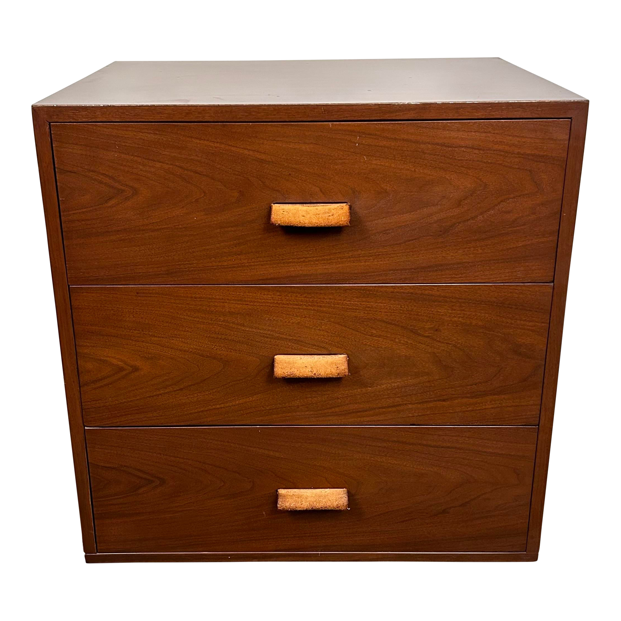 Mid Century Modern Chest of Drawers With Leather Pulls