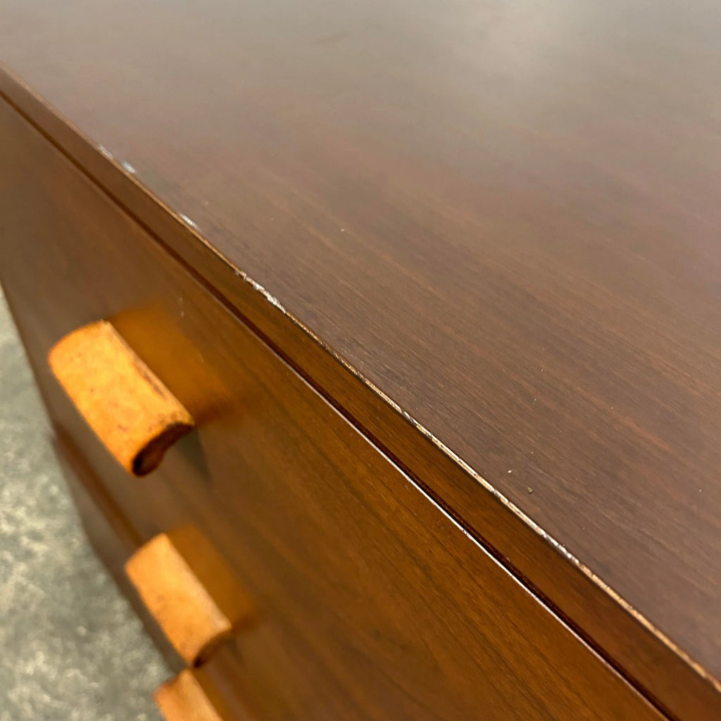 Mid Century Modern Chest of Drawers With Leather Pulls