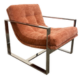 Mid-Century Modern Chrome Base Club Chair