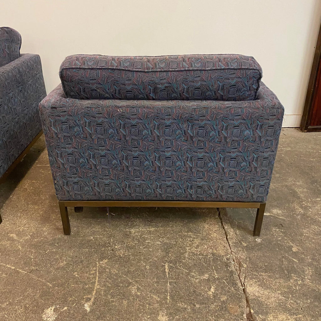Florence Knoll Club Chairs With Bronze Legs