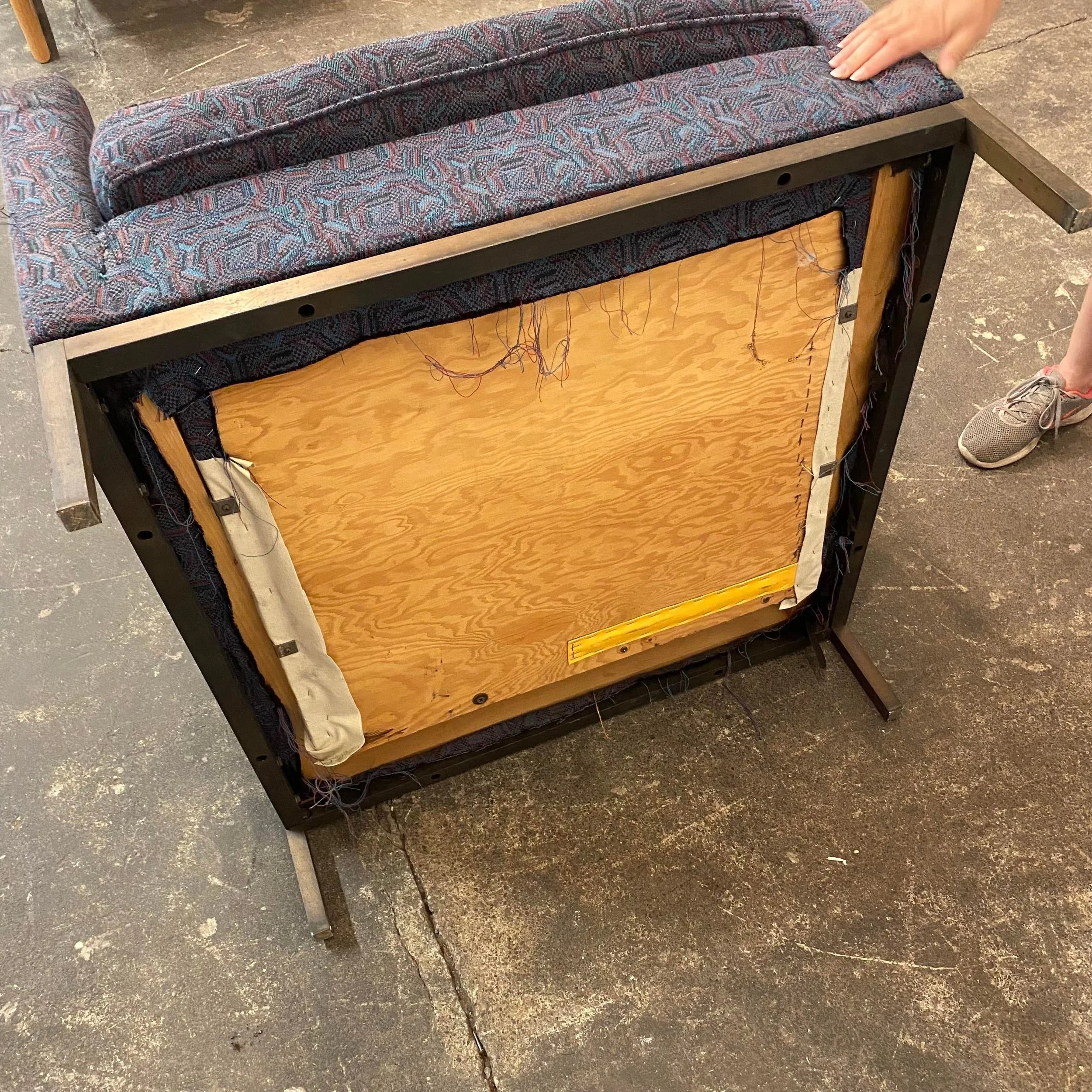 Florence Knoll Club Chairs With Bronze Legs