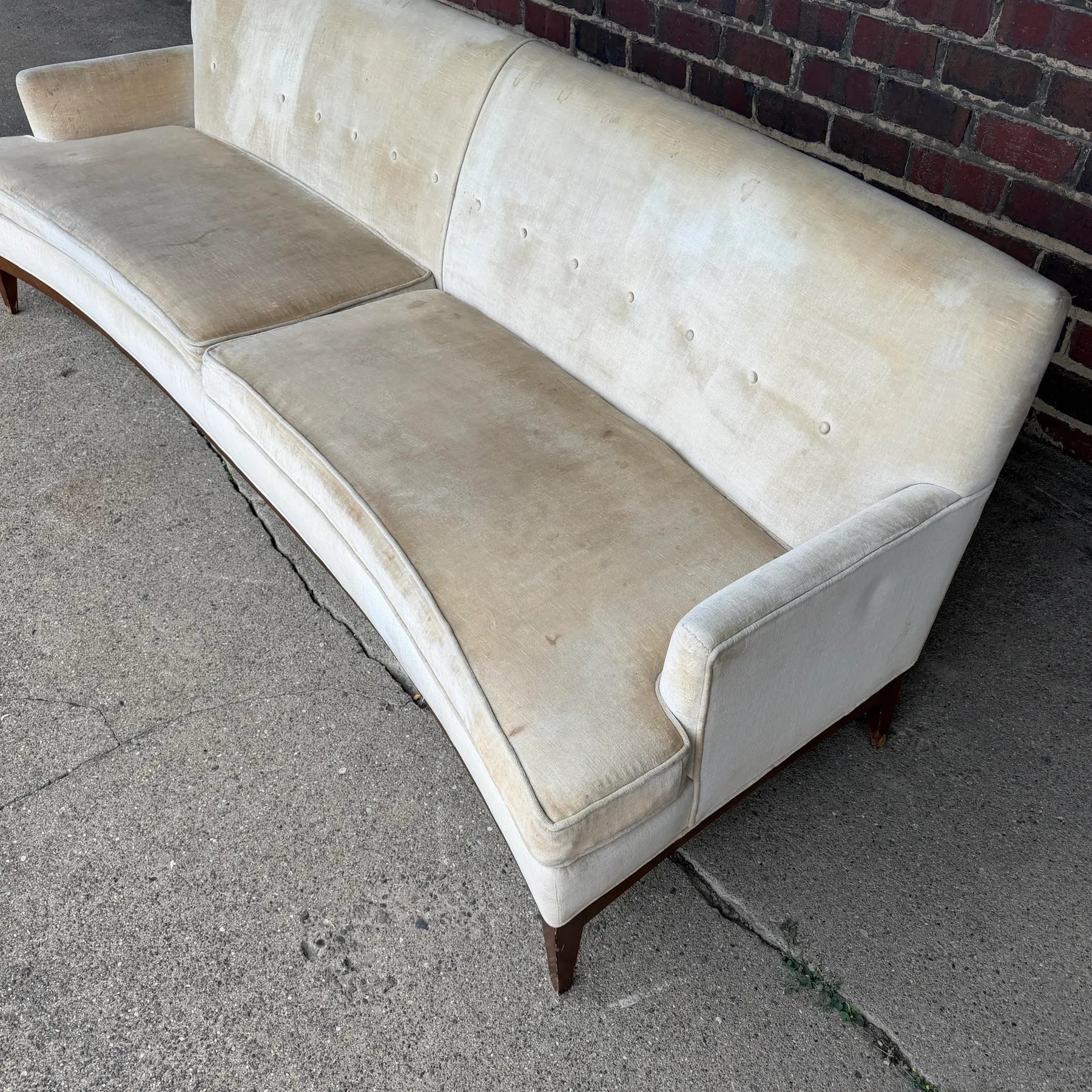 Mid-Century Modern Curved Back Sofa Quality Possibly Tomlinson or Rway