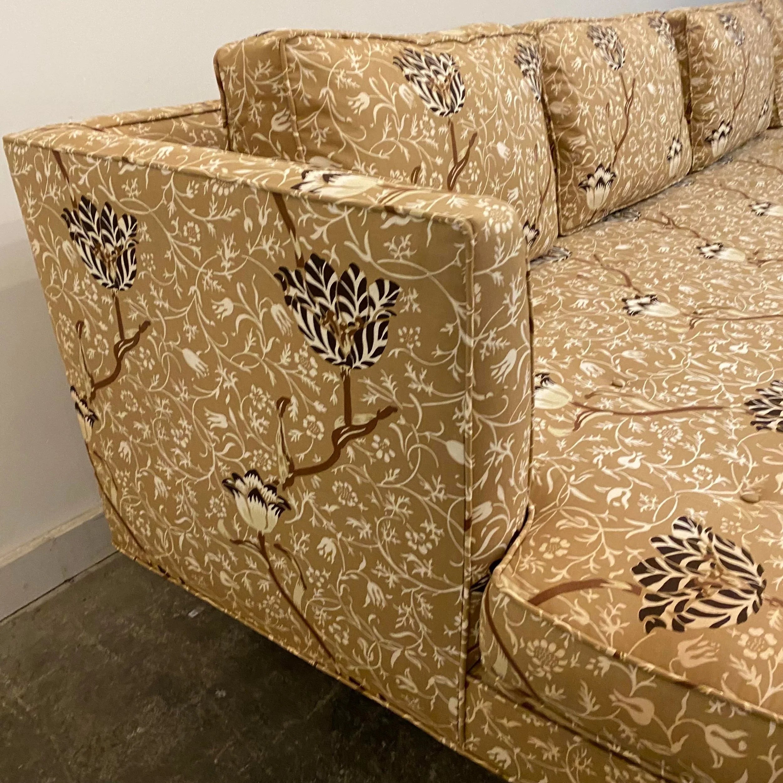Edward Wormley for Dunbar Sofa Recovered in William Morris Fabric