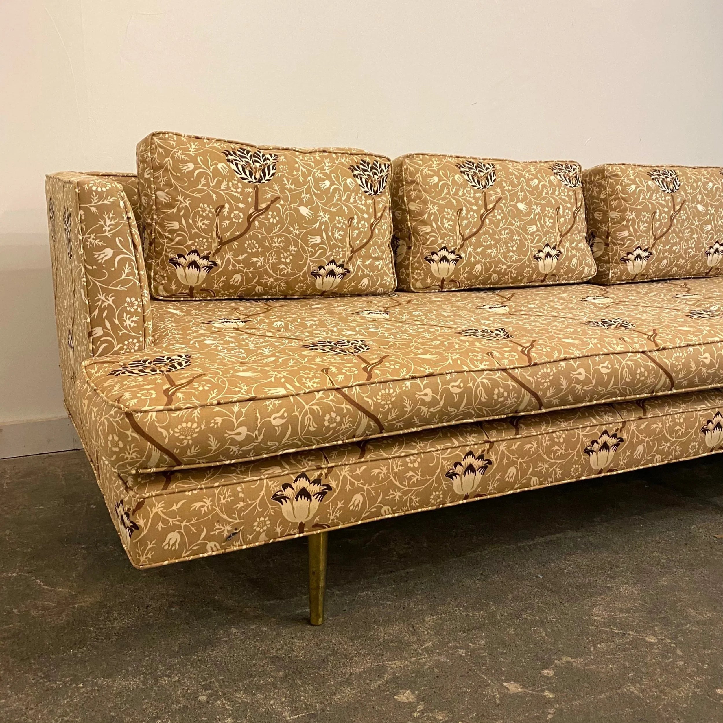 Edward Wormley for Dunbar Sofa Recovered in William Morris Fabric