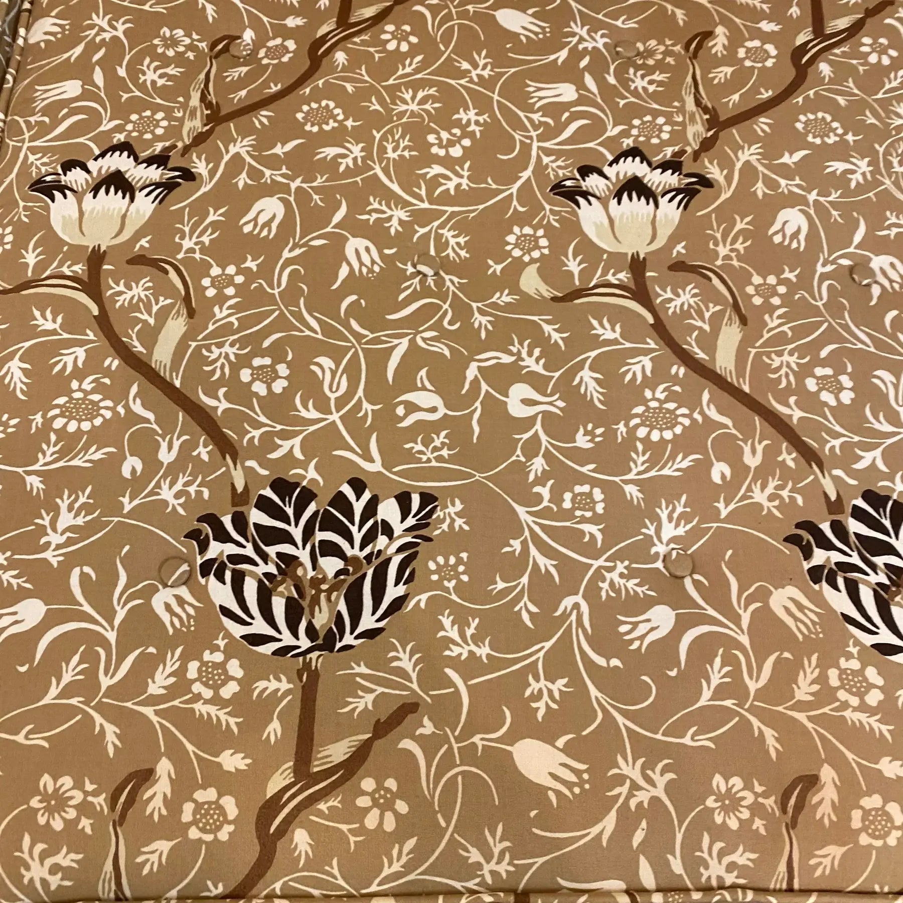 Mid Century Modern Edward Wormley for Dunbar Sofa Recovered in William Morris Fabric Brass Legs
