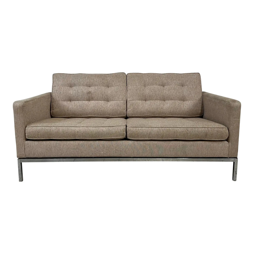 Mid Century Modern Florence Knoll Relaxed Two Seater Sofa Loveseat for Reupholstery