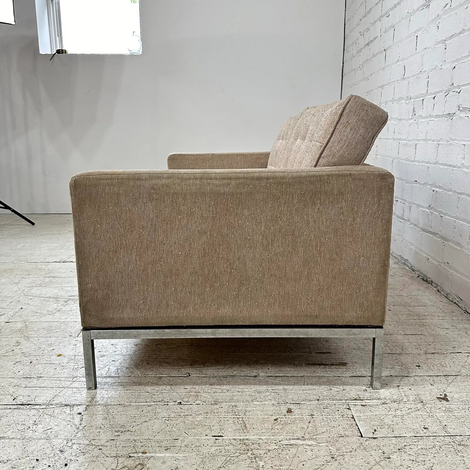Mid Century Modern Florence Knoll Relaxed Two Seater Sofa Loveseat for Reupholstery