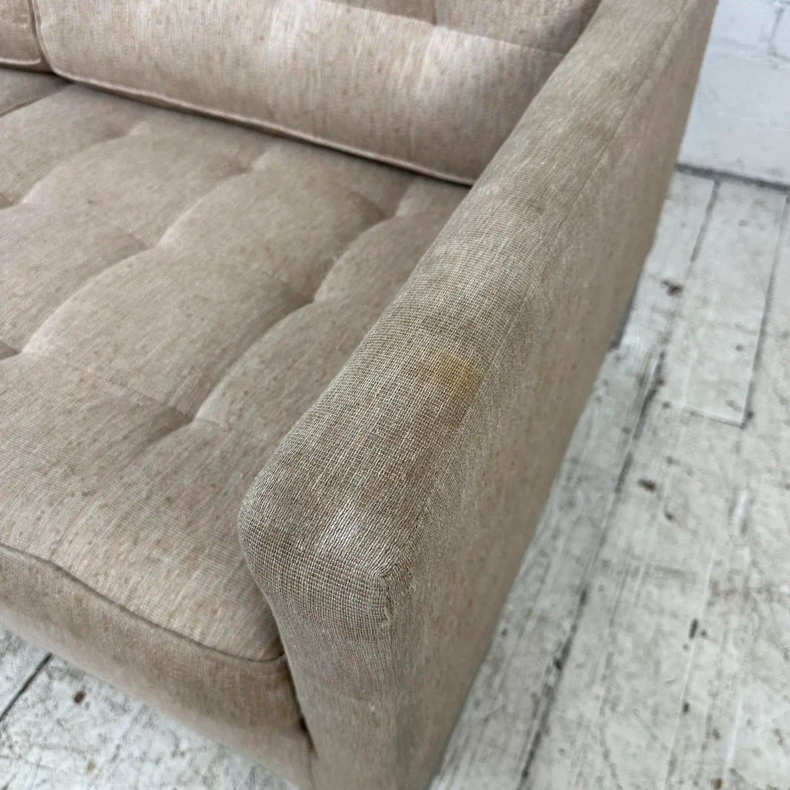 Mid Century Modern Florence Knoll Relaxed Two Seater Sofa Loveseat for Reupholstery
