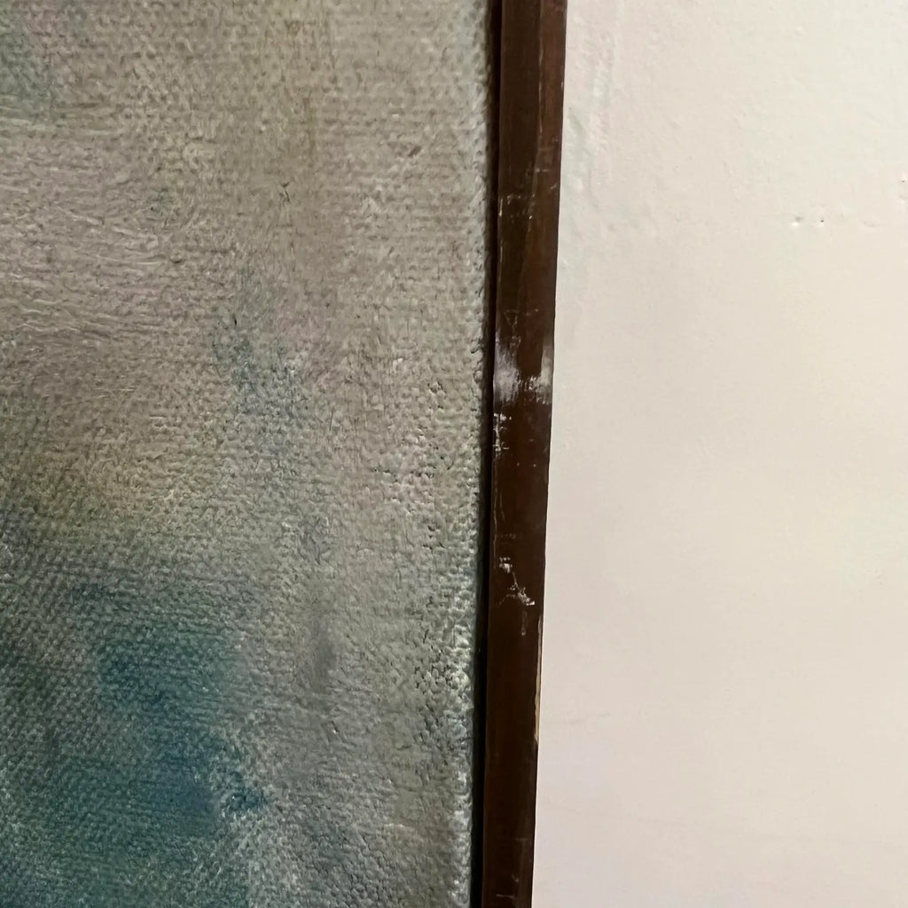 Mid Century Modern Framed Acrylic on Canvas Abstract Painting