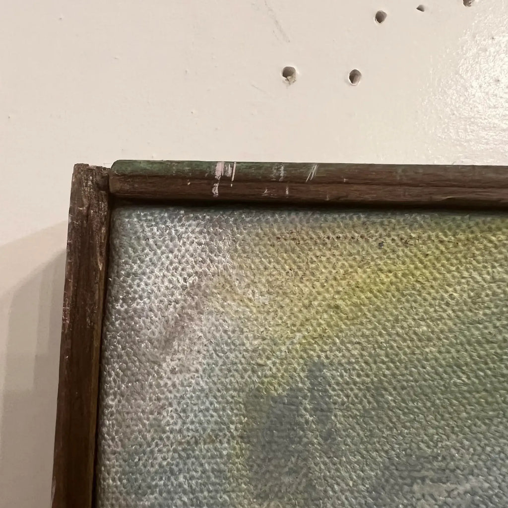Mid Century Modern Framed Acrylic on Canvas Abstract Painting
