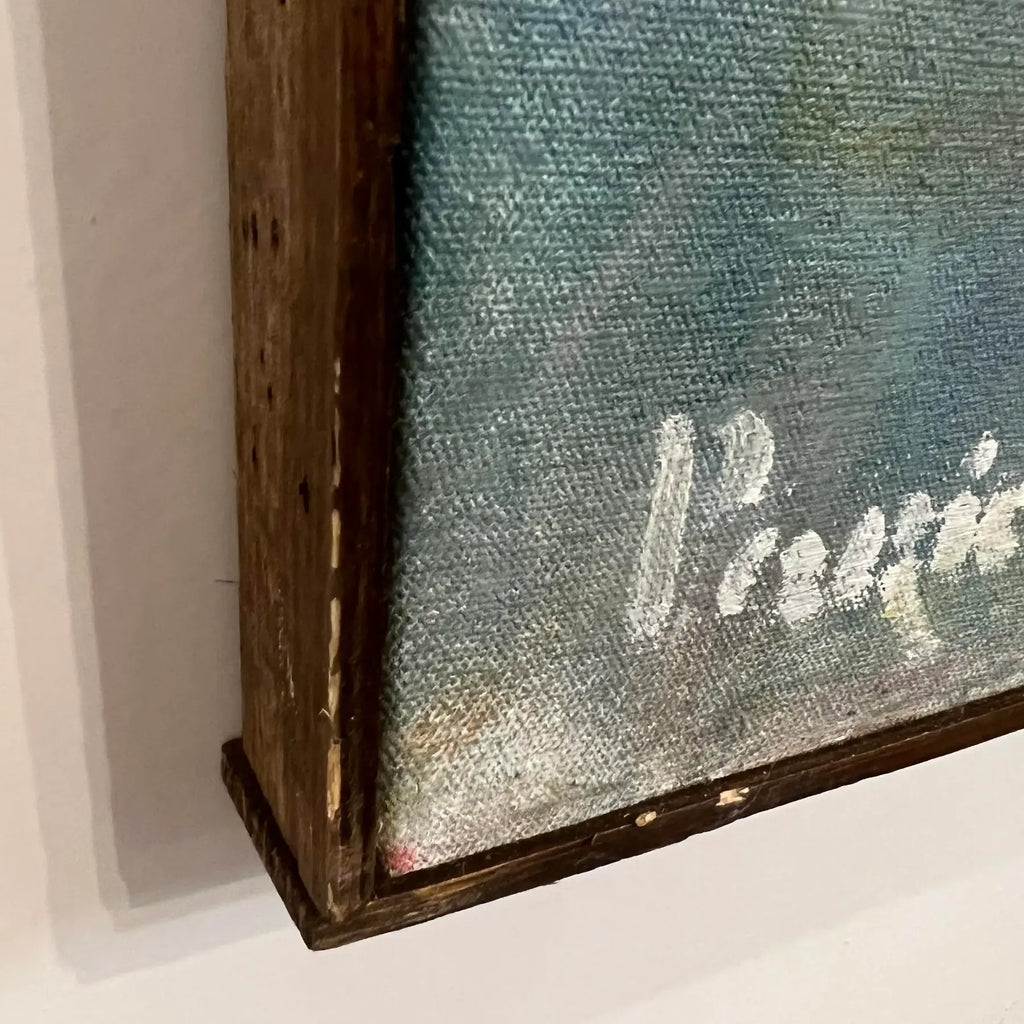 Mid Century Modern Framed Acrylic on Canvas Abstract Painting