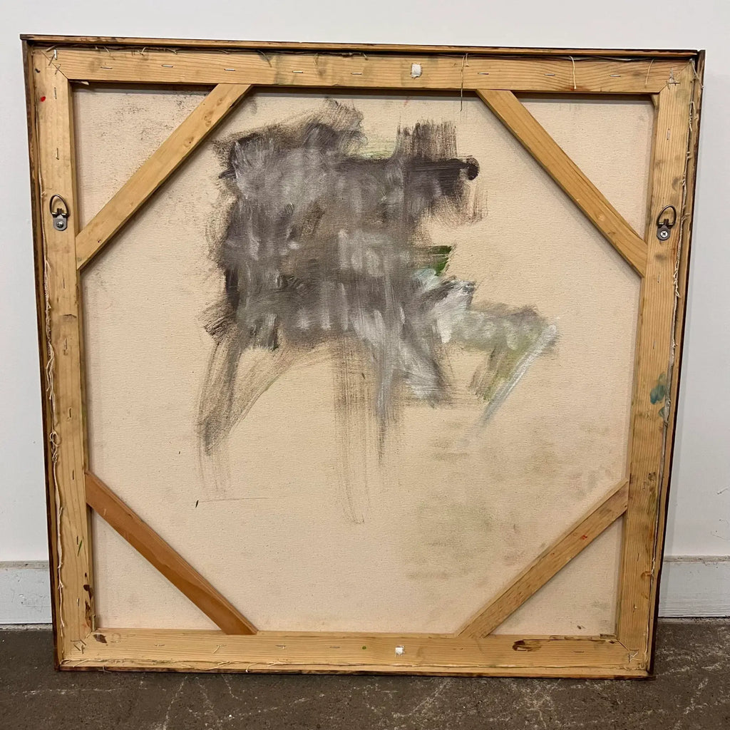 Mid Century Modern Framed Acrylic on Canvas Abstract Painting
