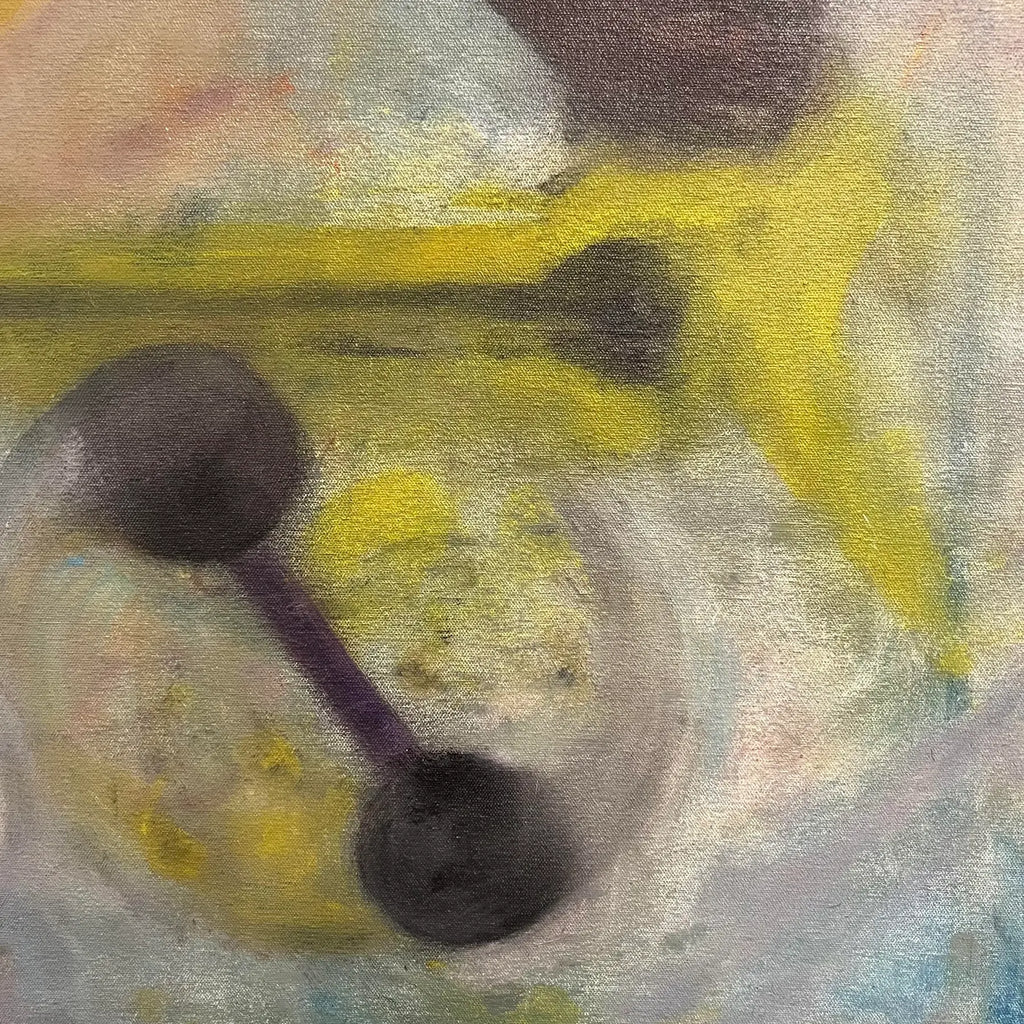 Mid Century Modern Framed Acrylic on Canvas Abstract Painting