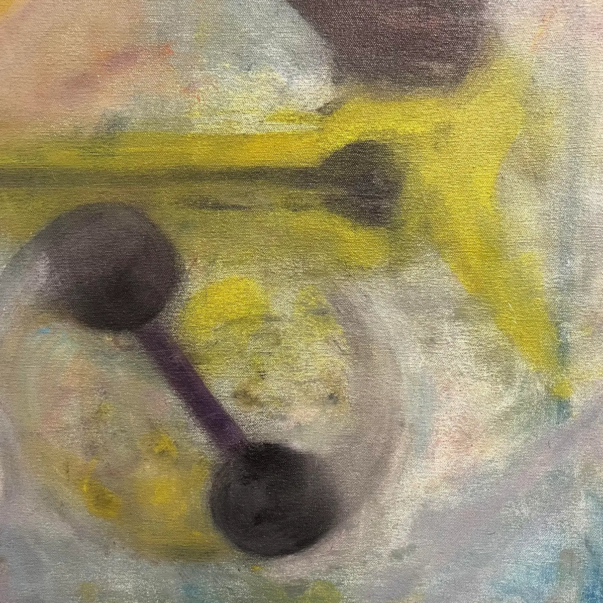 Mid Century Modern Framed Acrylic on Canvas Abstract Painting