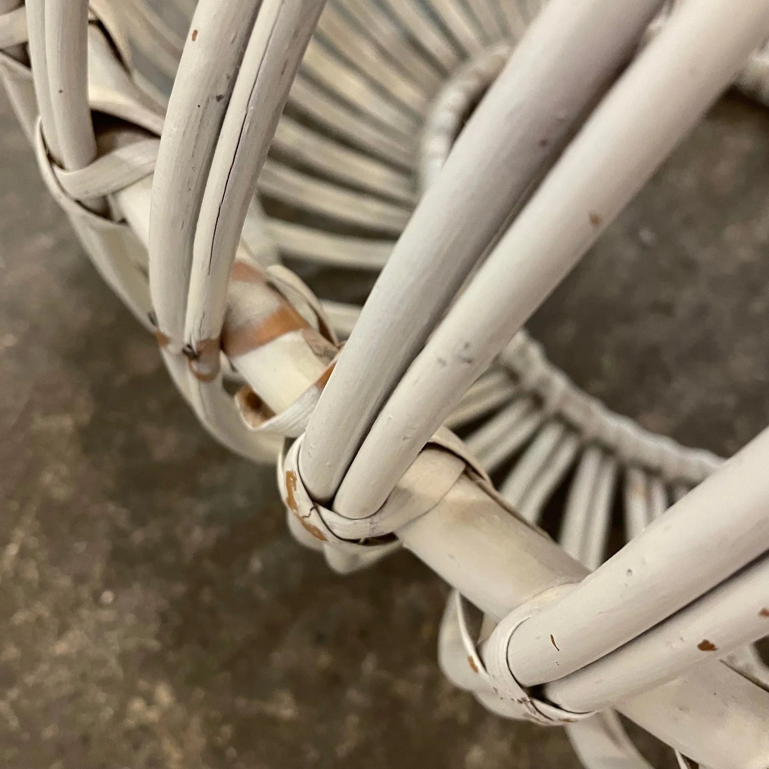 Mid Century Modern Franco Albini Rattan Pouf Ottoman