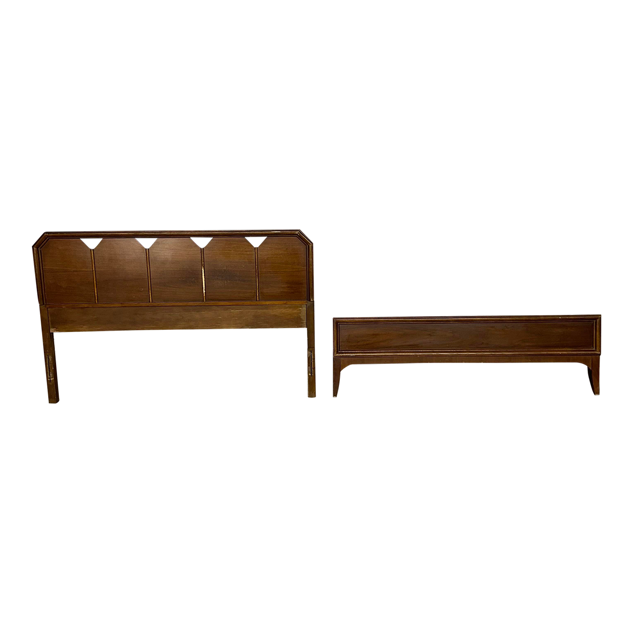 Mid Century Modern Full Size Headboard and Footboard