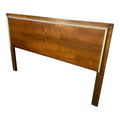 Mid Century Modern Full Size Headboard Walnut Brass Trim