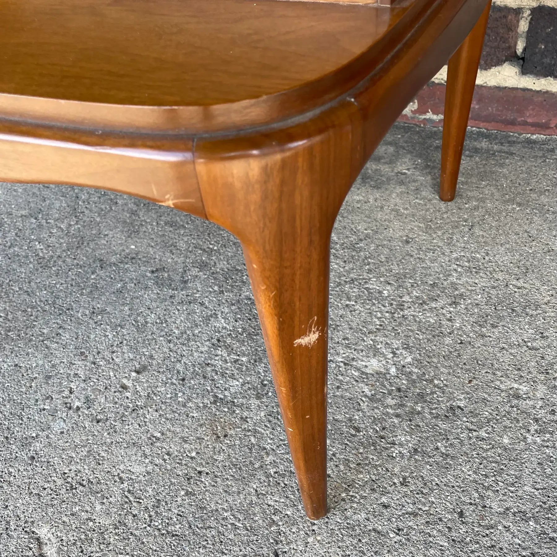 Mid Century Modern Glass Top Side Table