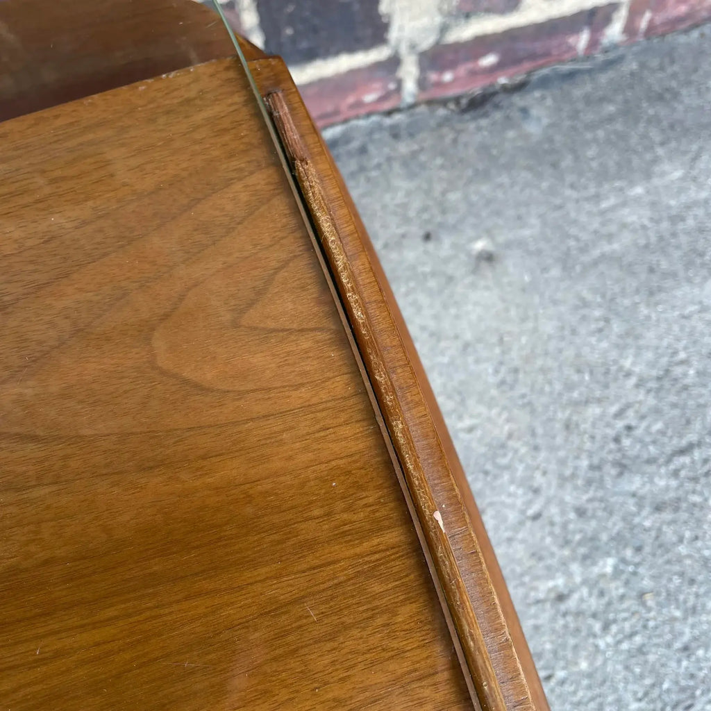 Mid Century Modern Glass Top Side Table