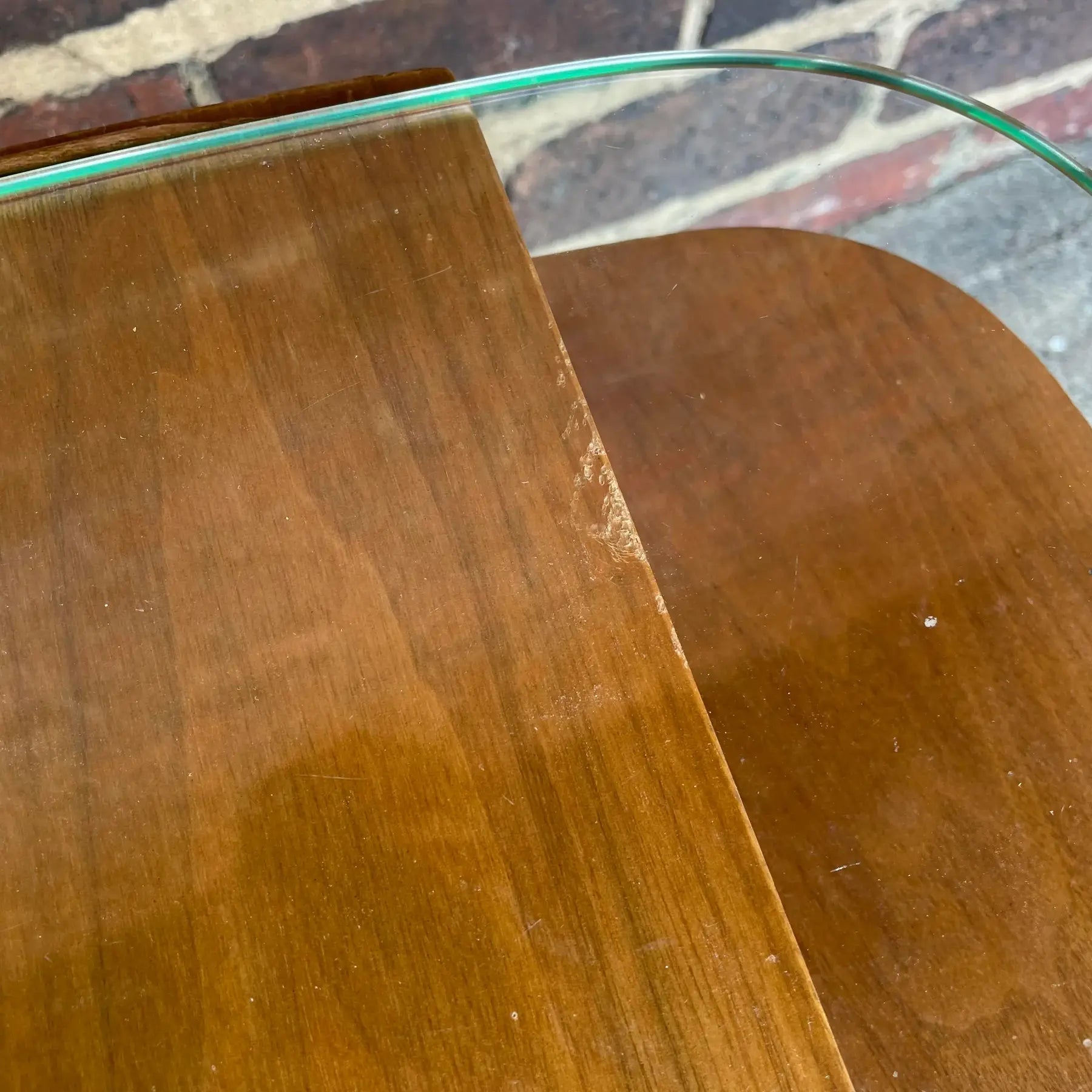 Mid Century Modern Glass Top Side Table