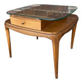 Mid Century Modern Glass Top Side Table