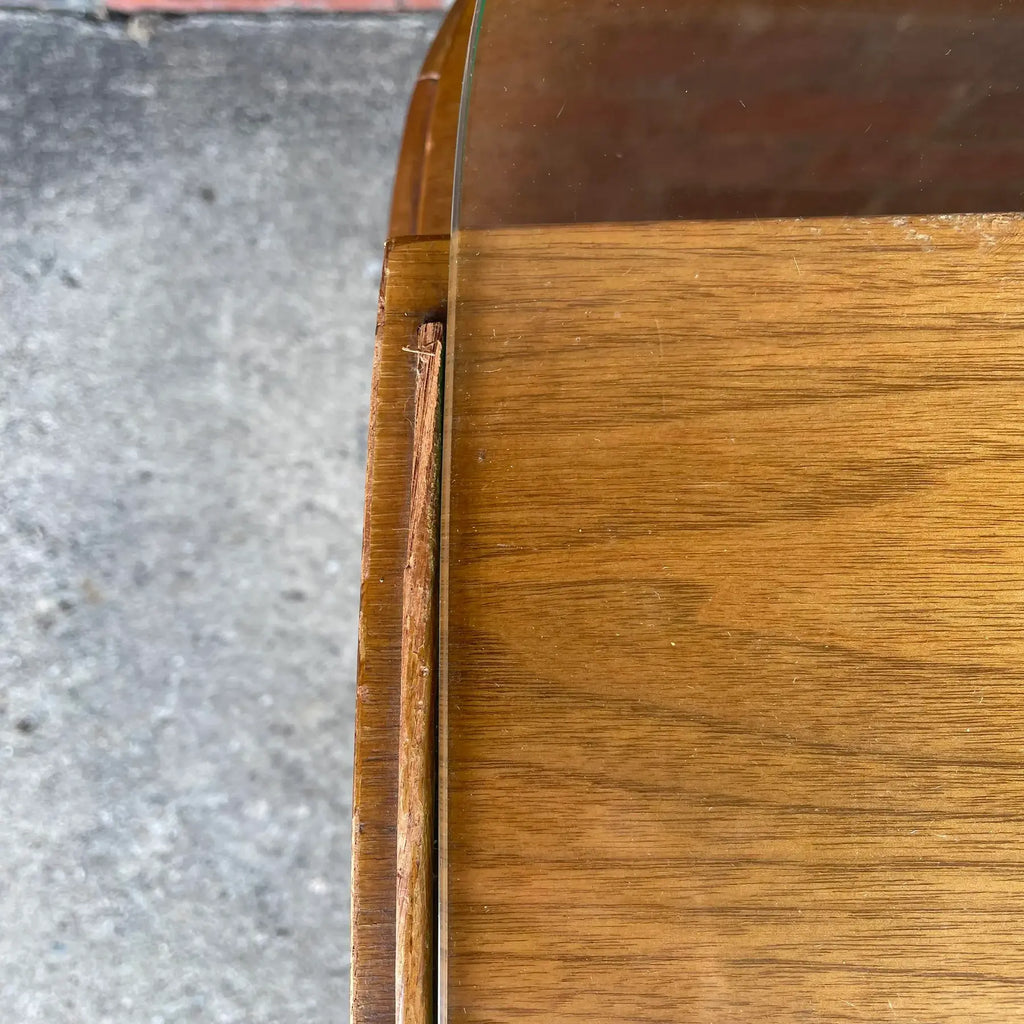 Mid Century Modern Glass Top Side Table