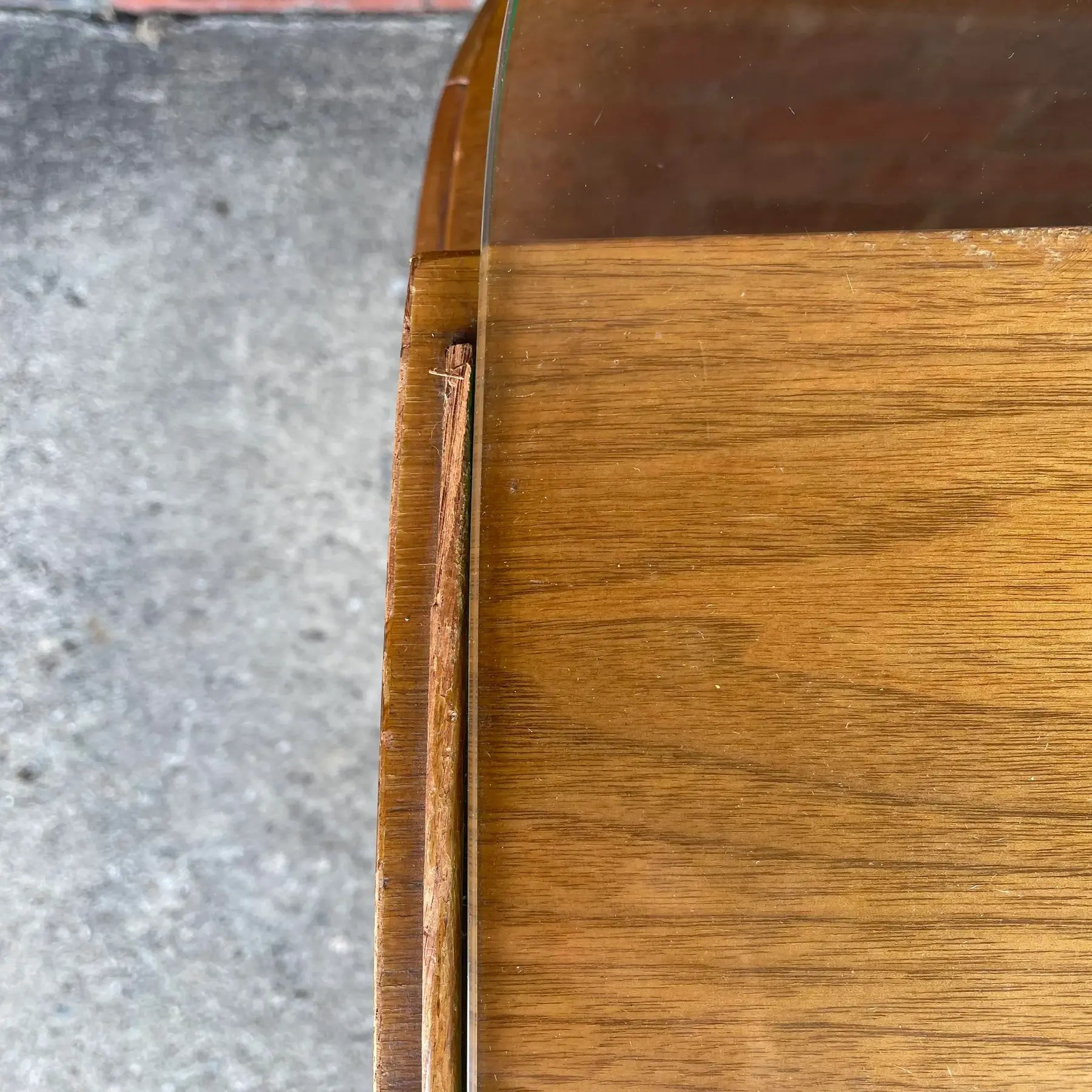 Mid Century Modern Glass Top Side Table