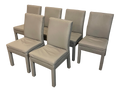 Set of 6 Mid Century Modern Grey Leather Dining Chairs