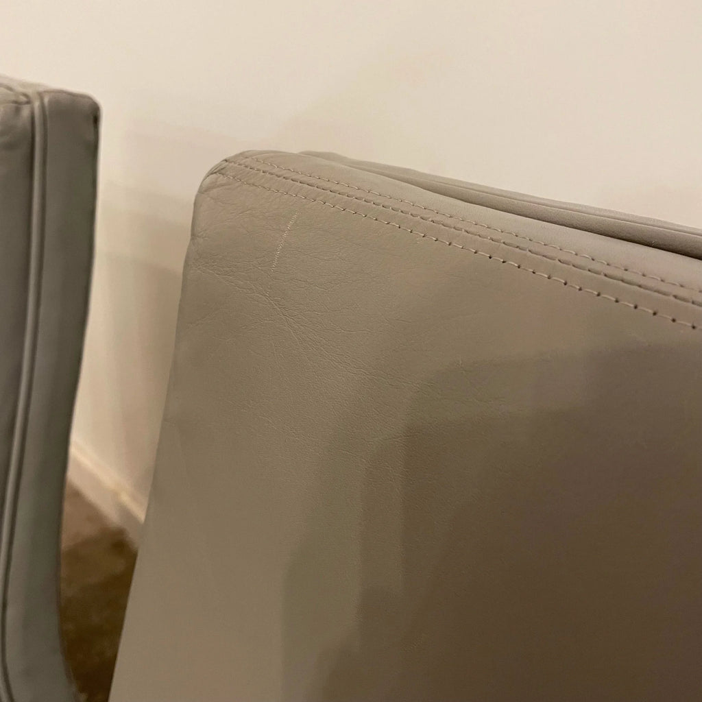 Set of 6 Mid Century Modern Grey Leather Dining Chairs