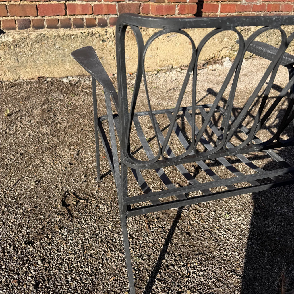 Mid-Century Modern Iron "Ribbon" Arm Chair Designed by Maurizio Tempestini for John Salterini, Attributed