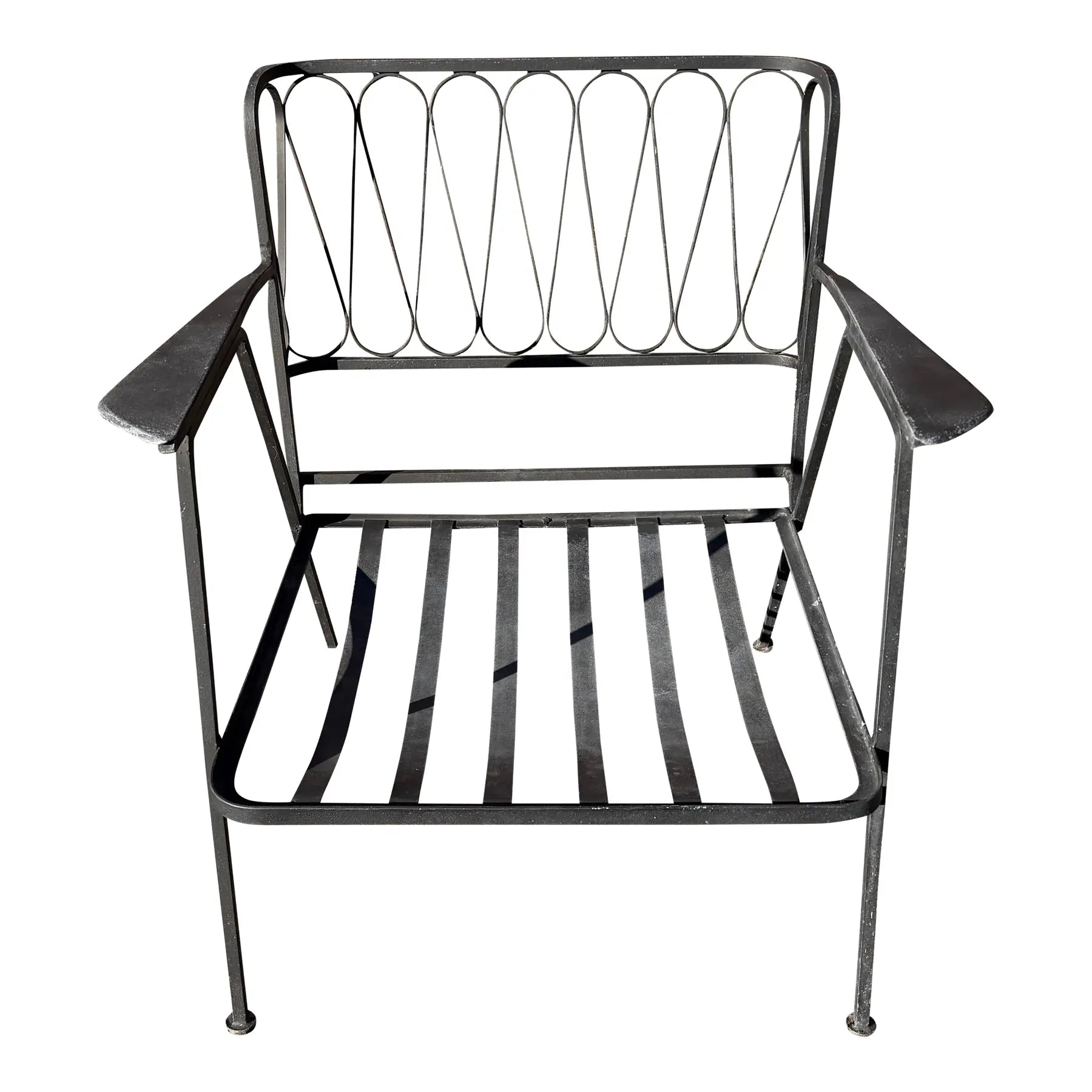 Mid-Century Modern Iron "Ribbon" Arm Chair Designed by Maurizio Tempestini for John Salterini, Attributed