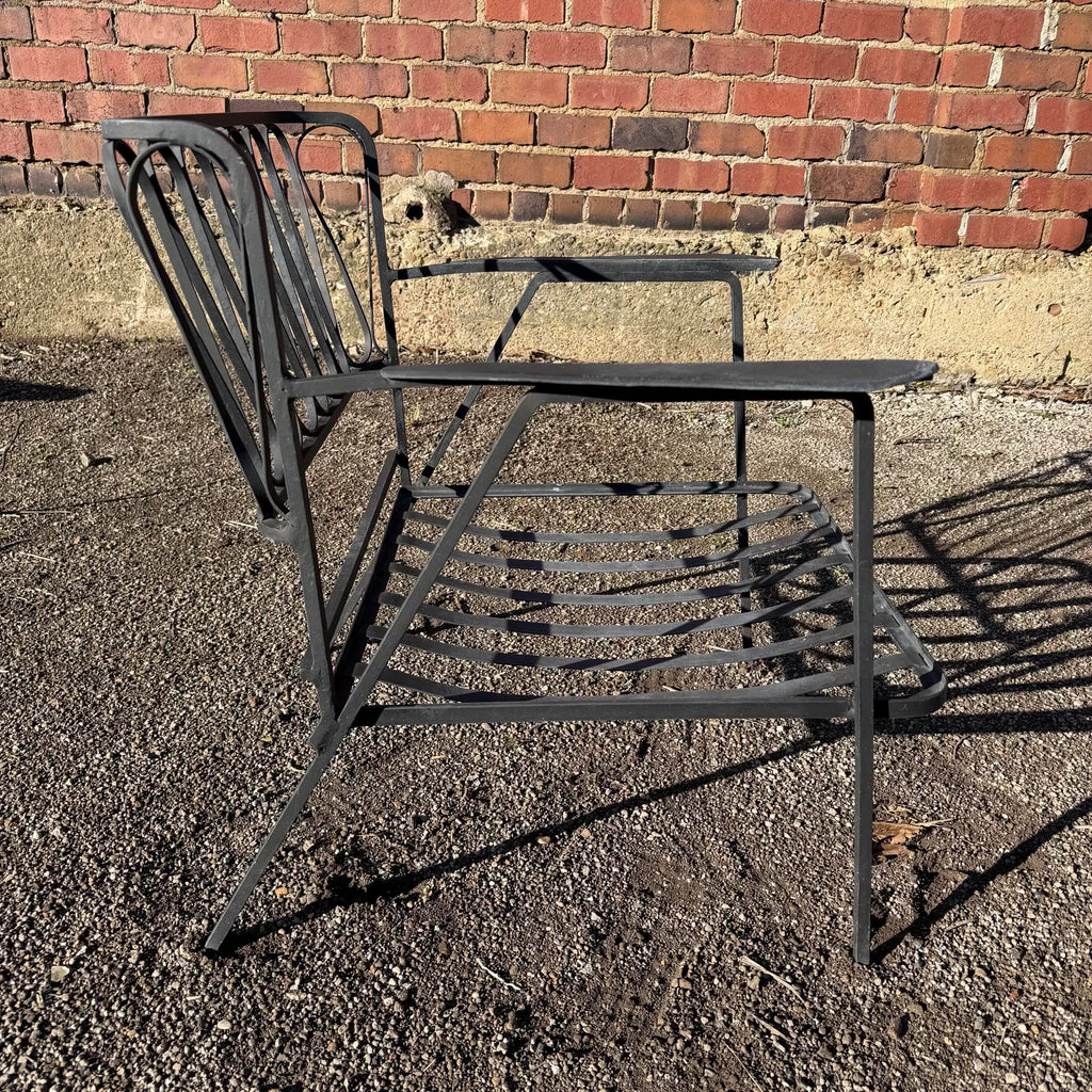 Mid-Century Modern Iron "Ribbon" Arm Chair Designed by Maurizio Tempestini for John Salterini, Attributed