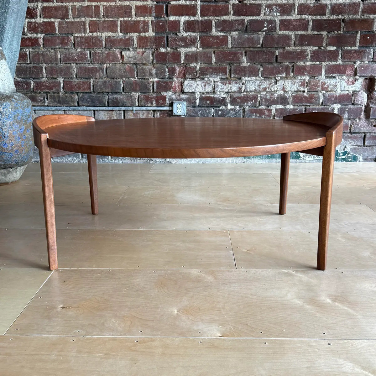 Mid-Century Modern Jens Risom Restored Walnut Coffee Table