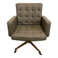 Knoll Reupholstered Grey Leather Desk Chair