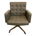 Mid Century Modern Knoll Reupholstered Grey Leather Desk Chair