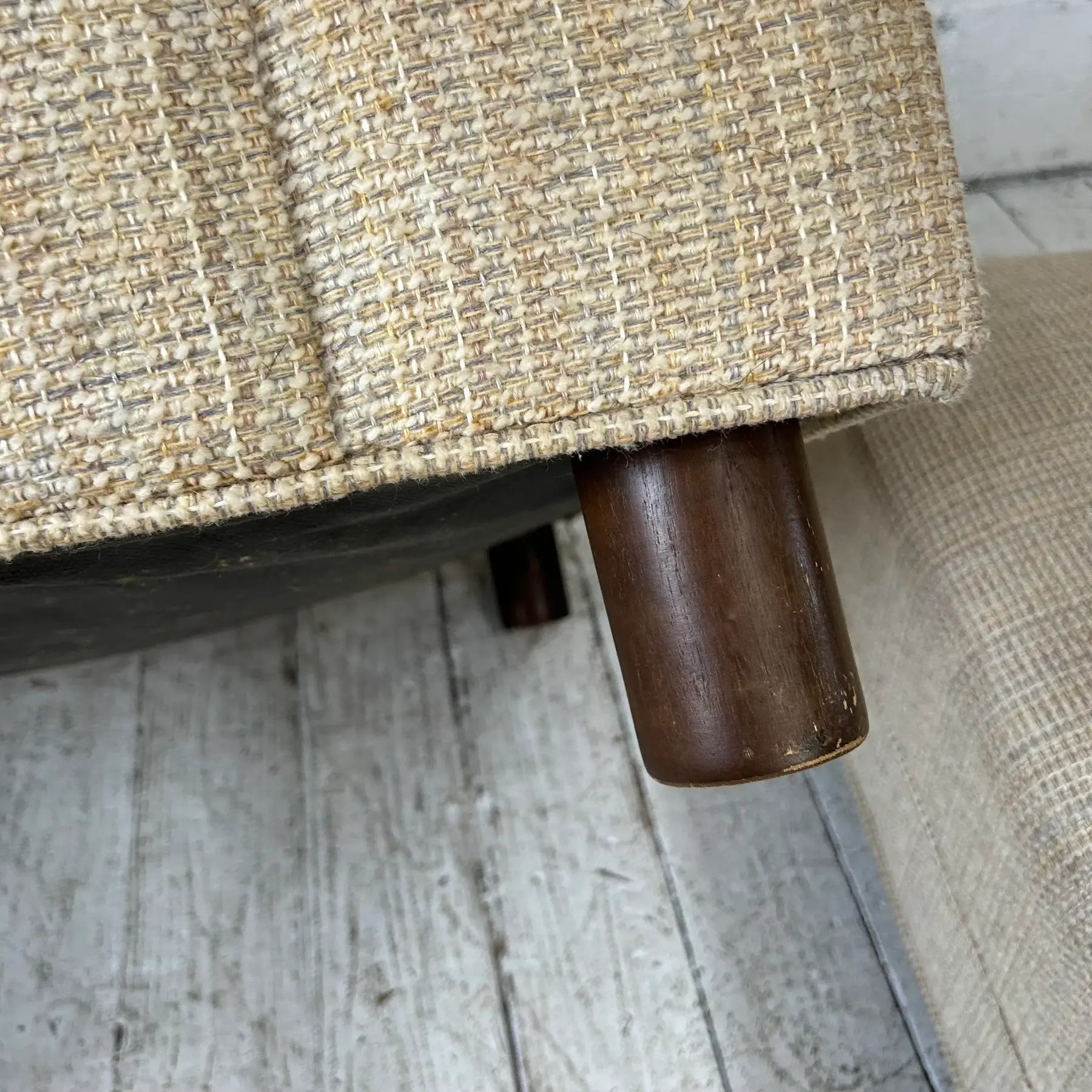 Mid Century Modern Lounge Chair With Ottoman Selig (Needs Recovered)