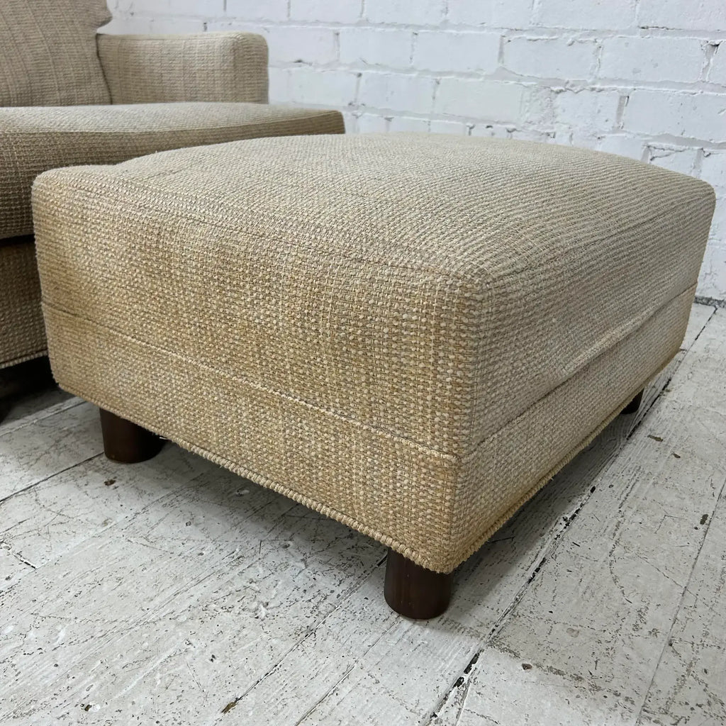 Mid Century Modern Lounge Chair With Ottoman Selig (Needs Recovered)