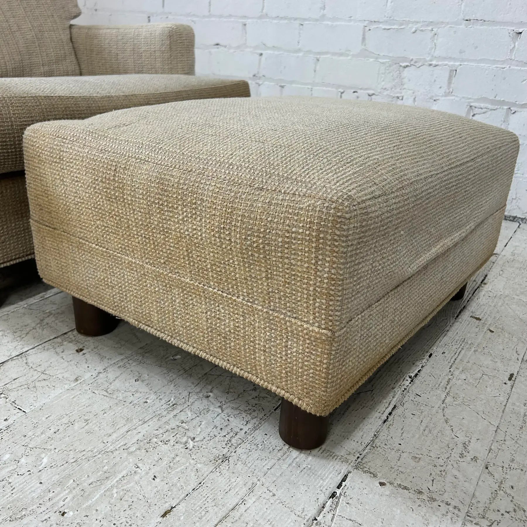Mid Century Modern Lounge Chair With Ottoman Selig (Needs Recovered)