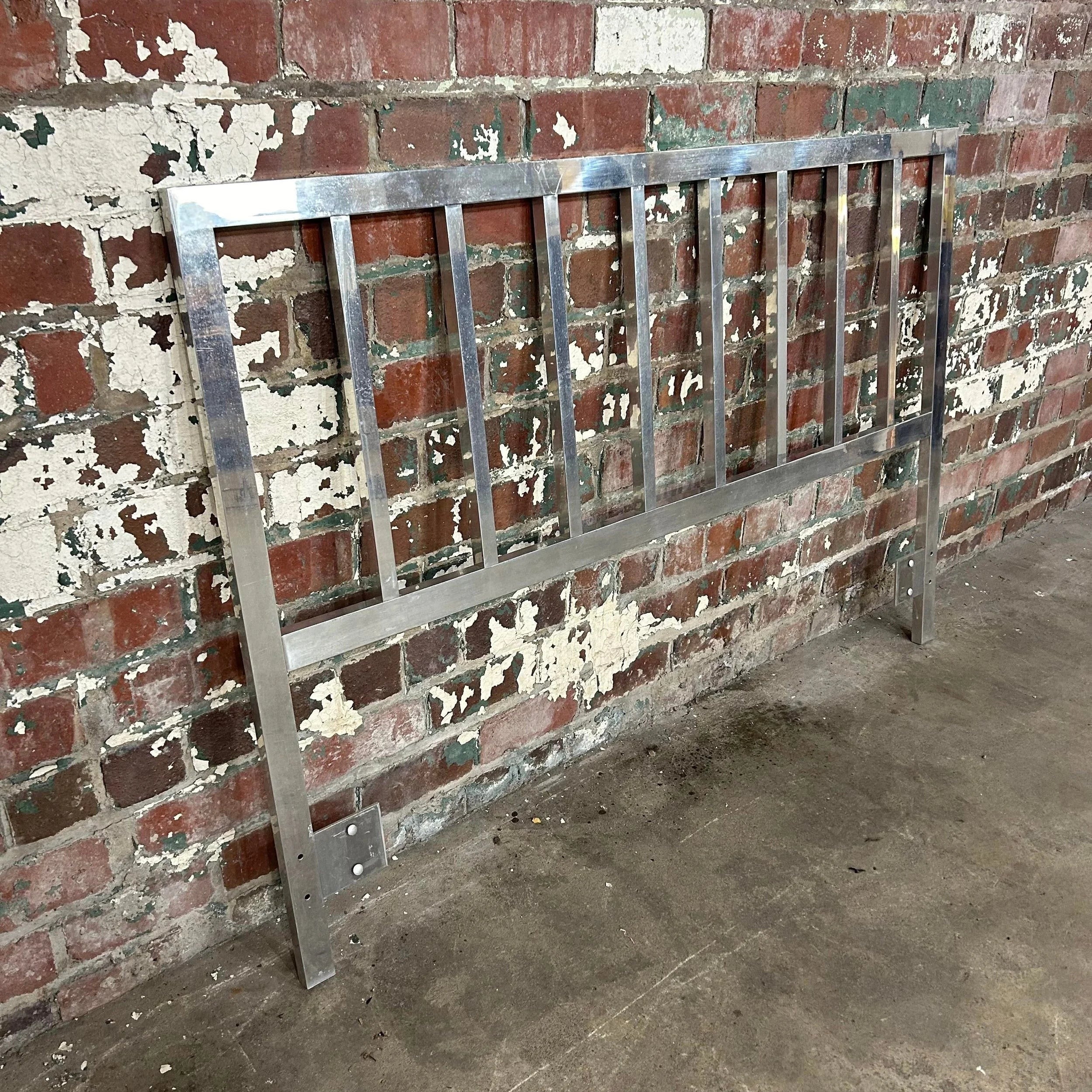Milo Baughman Style Full Size Metal Headboard