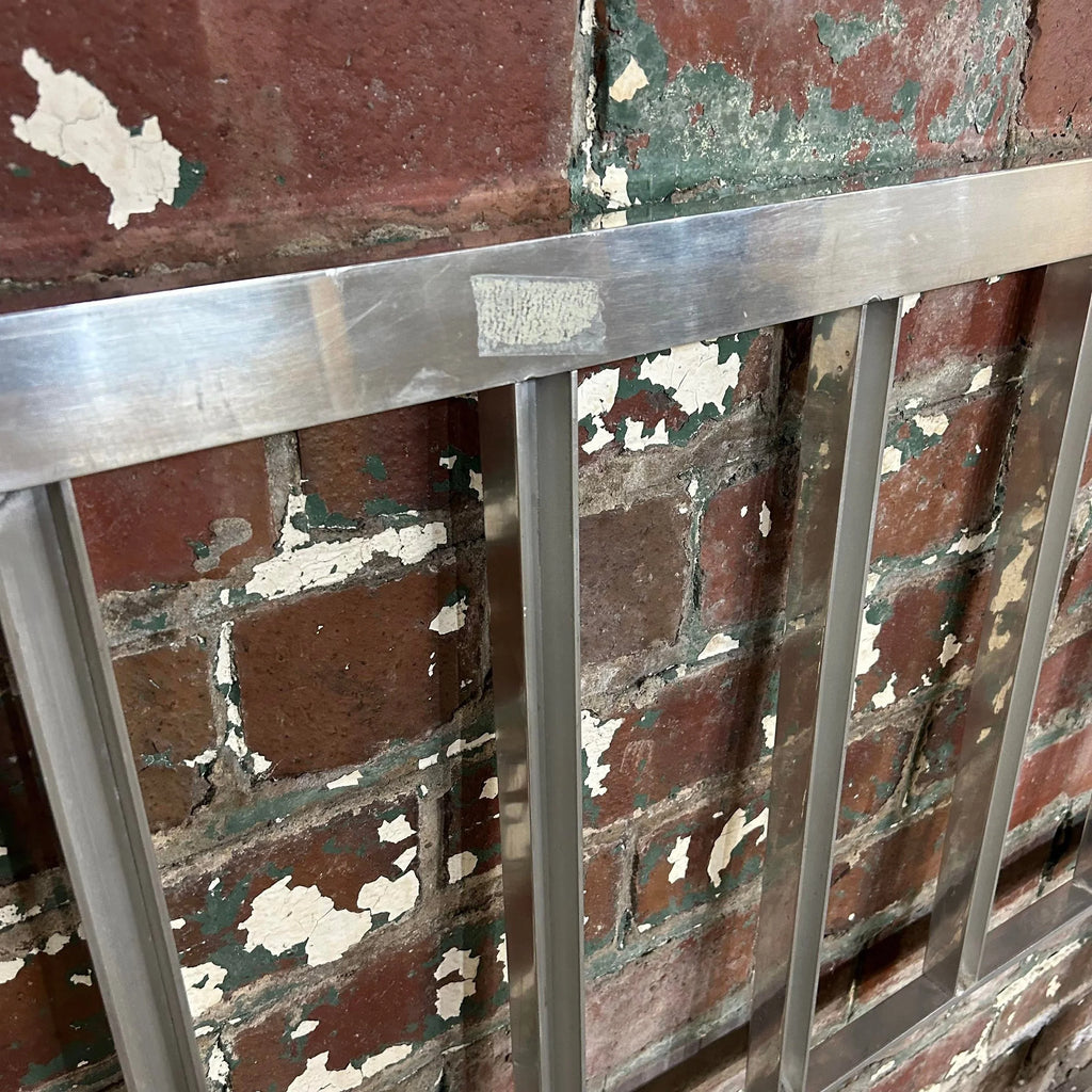 Milo Baughman Style Full Size Metal Headboard