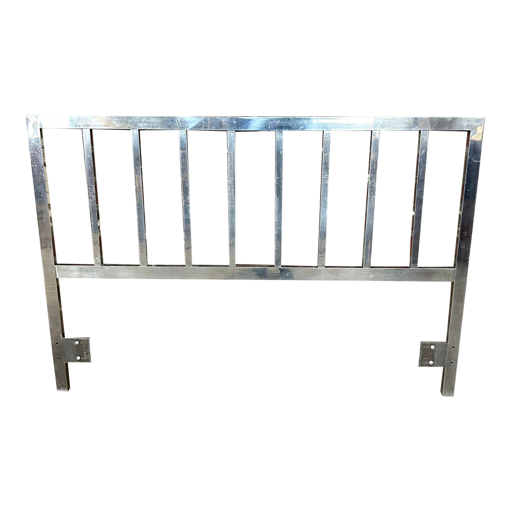 Milo Baughman Style Full Size Metal Headboard