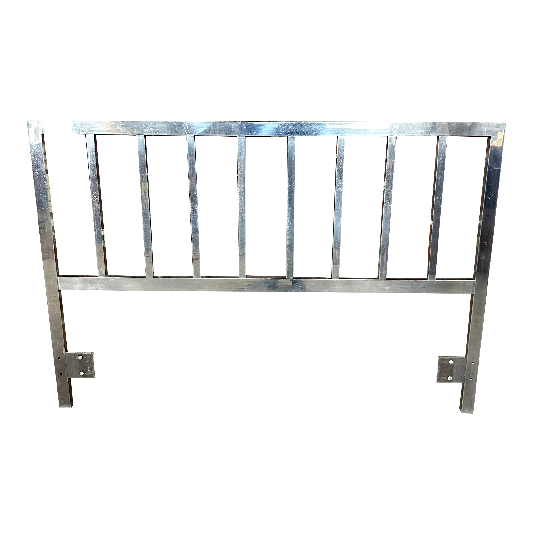 Milo Baughman Style Full Size Metal Headboard