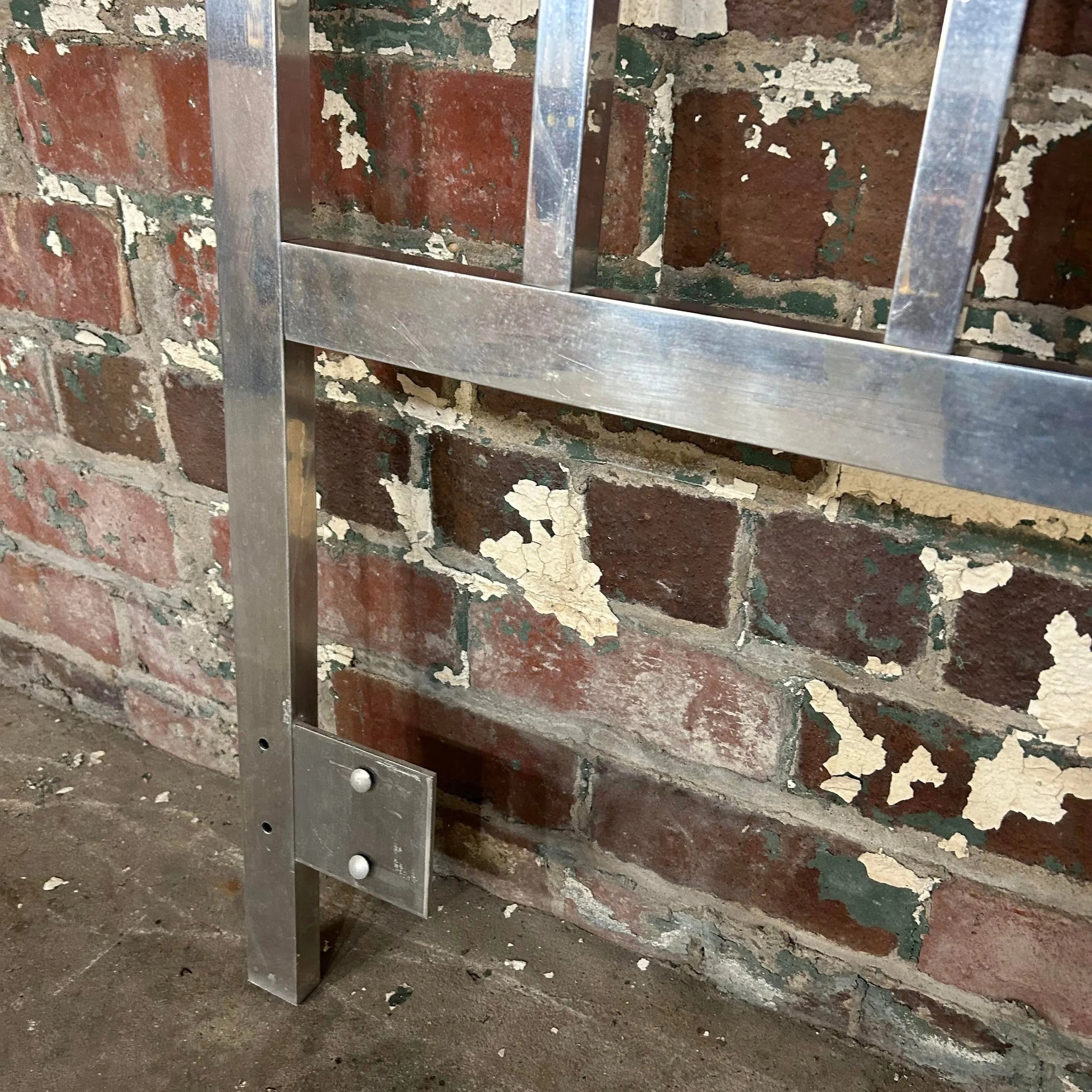 Milo Baughman Style Full Size Metal Headboard