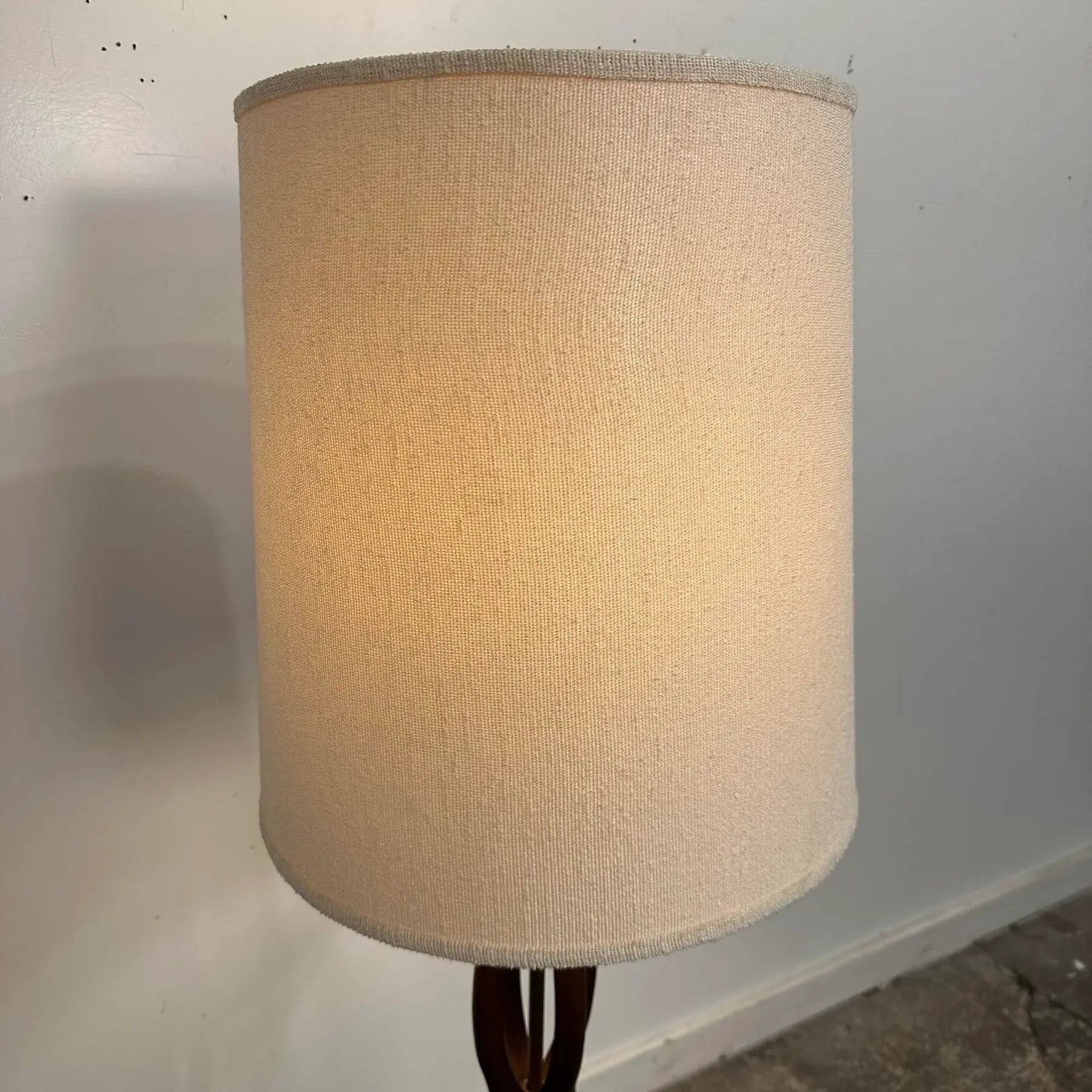 Mid Century Modern Modeline Sculpted Walnut Floor Lamp